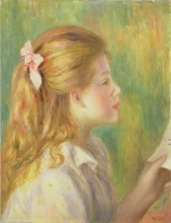 Girl in Profile Reading